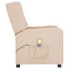 vidaXL l&oslash;ftestol med massagefunktion stof cremefarvet