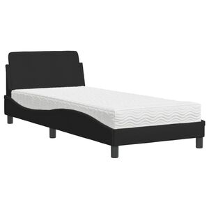 vidaXL seng med madras Dover 80x200 cm stof sort
