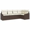 vidaXL Sofa S&aelig;t med pude 5 pcs Brun polyrattan