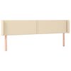 vidaXL sengegavl med LED-lys 183x16x78/88 cm stof cremefarvet