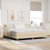 vidaXL Box spring seng med madras Creme 200 x 200 cm Stof