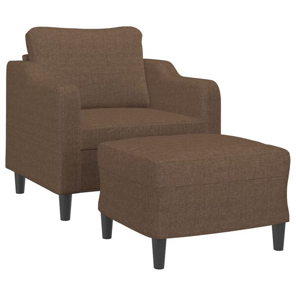 vidaXL sofastol med fodskammel 60 cm stof Brun