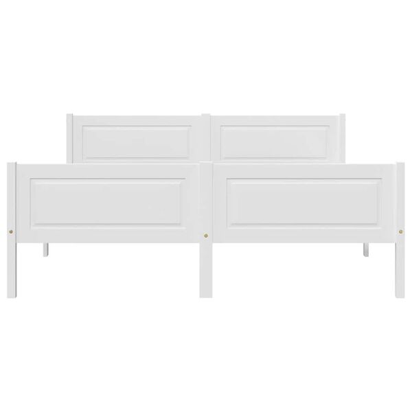 vidaXL sengestel 140x200 cm massivt fyrretræ hvid