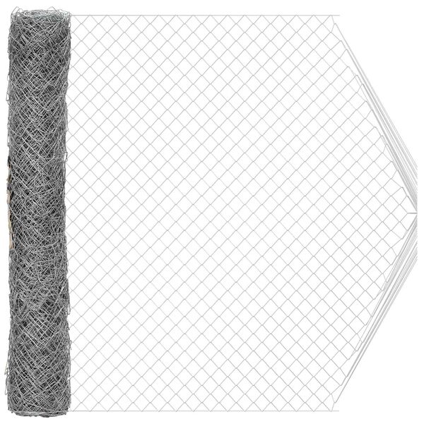 vidaXL K&aelig;delink indhegning Galvaniseret 2 x 10 m Glas