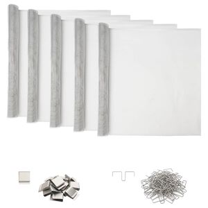 vidaXL Lysakseld&aelig;ksel med clips 5 stk. 70 x 130 cm Aluminium S&oslash;lv