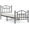 vidaXL sengeramme med sengegavl og fodg&aelig;rde 90x190 cm metal sort