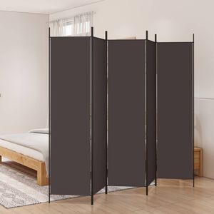 vidaXL 5-panels rumdeler 250x200 cm stof brun
