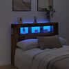 vidaXL sengegavl med LED 140x18,5x103,5 cm konstrueret tr&aelig; antikt tr&aelig;