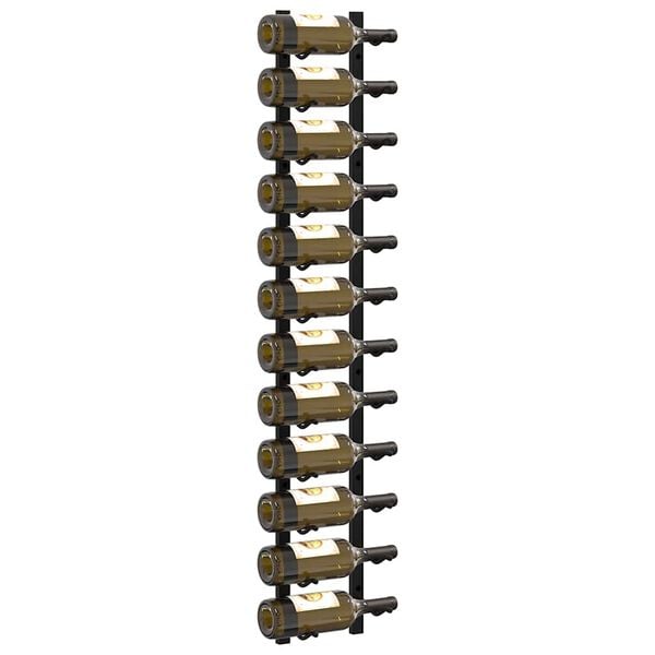 vidaXL v&aelig;gmonteret vinreol til 12 vinflasker sort jern