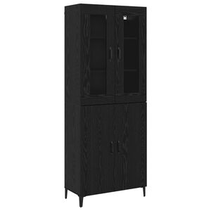 vidaXL Highboard 2 pcs Sort eg Konstrueret tr&aelig;