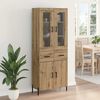 vidaXL Highboard Artisan Egetr&aelig; 69,5 x 34 x 180 cm Konstrueret tr&aelig;