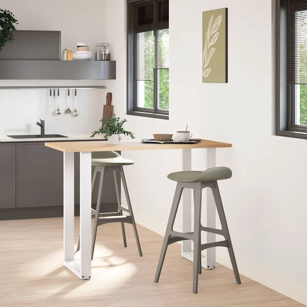 vidaXL barbordsben U-formet 2 stk. hvid 60x(100-101) cm st&aring;l