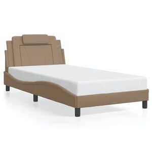 vidaXL sengeramme uden madras Viana 100x200 cm kunstl&aelig;der cappuccinofarvet