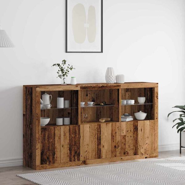 vidaXL Sideboard Gammelt tr&aelig; 181,5 x 37 x 100 cm Konstrueret tr&aelig;