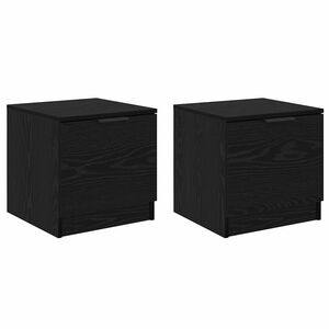 vidaXL Sengeskab 2 pcs Sort eg 40 x 39 x 40 cm Konstrueret tr&aelig;