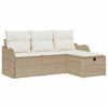 vidaXL Havesofa S&aelig;t med pude med opbevaring 4 pcs Poly rattan