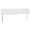 vidaXL sengegavl med kanter 203x16x78/88 cm kunstlæder hvid