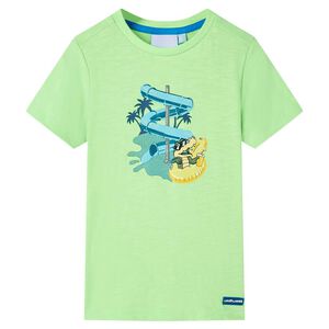 vidaXL T-shirt til b&oslash;rn str. 116 neongr&oslash;n