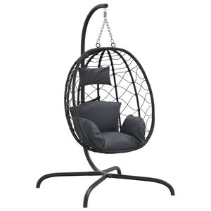 vidaXL h&aelig;ngestol med &aelig;g og hynder antracit polyrattan og st&aring;l