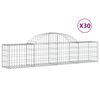 vidaXL buede gabionkurve 30 stk. 200x30x40/60 cm galvaniseret jern