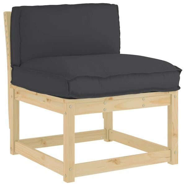 vidaXL Pallehynde til rygl&aelig;n med pude Sort 80 x 40 x 12 cm Oxford stof