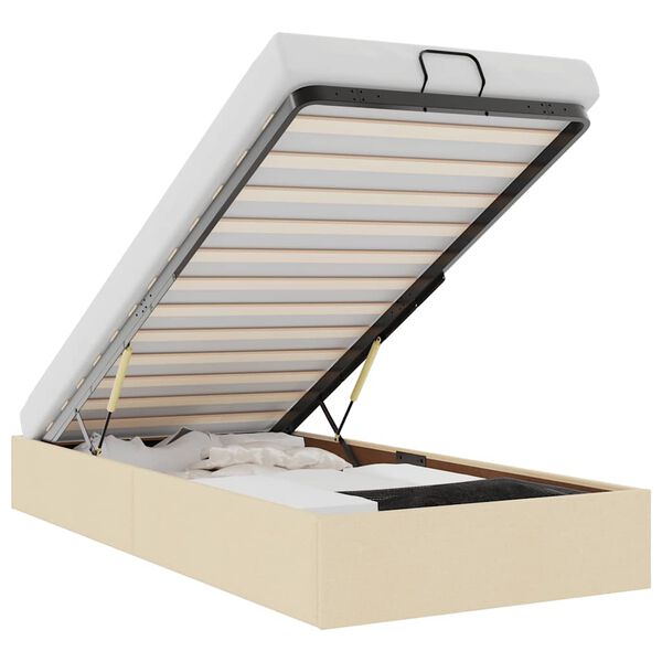 vidaXL osmannisk sengeramme uden madras 90x190 cm stof cremefarvet