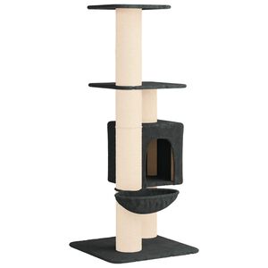 vidaXL Kattetr&aelig; med sisal klatreposter M&oslash;rkegr&aring; 137 cm