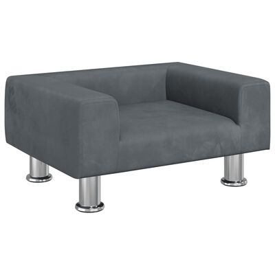 vidaXL sofa til børn 50x40x26,5 cm fløjl mørkegrå