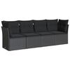 vidaXL sofas&aelig;t til haven 4 dele med hynder polyrattan sort