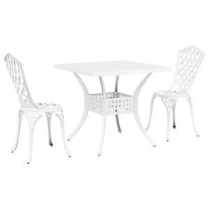 vidaXL Havebord s&aelig;t 3 pcs Hvid Gustt aluminium