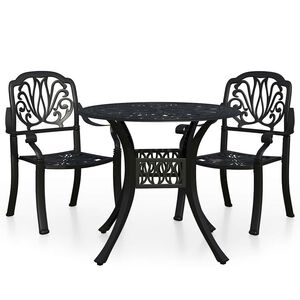 vidaXL bistros&aelig;t 3 dele st&oslash;bt aluminium sort