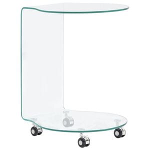vidaXL sofabord 45 x 40 x 58 cm h&aelig;rdet glas transparent