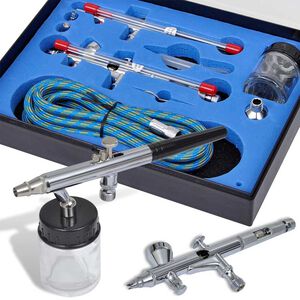 vidaXL airbrush-slt med 2 spr&oslash;jtepistoler