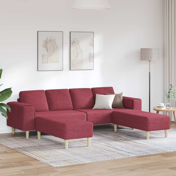vidaXL Stue Sofa 3 pcs Vinr&oslash;d Polyester