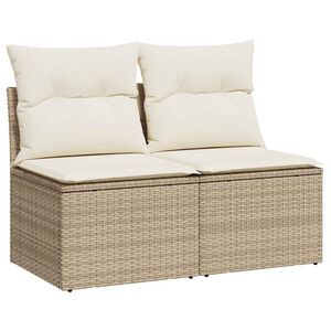 vidaXL sofas&aelig;t til haven 2 dele med hynder polyrattan akacietr&aelig; beige