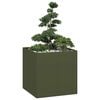 vidaXL plantekasse 80x80x80 cm st&aring;l olivengr&oslash;n