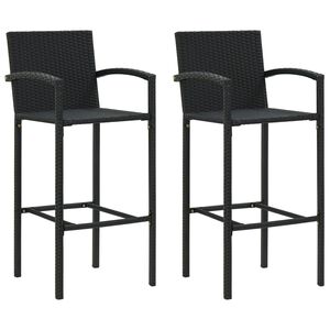 vidaXL barstole 2 stk. polyrattan sort