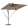 vidaXL Kantilever bananparasol Gråbrun 249 x 249 x 250 cm
