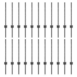 vidaXL Einbetonierter Zaunpfosten 22 stk. Gr&aring; 100 cm