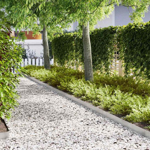 vidaXL Pl&aelig;nekant 50 pcs S&oslash;lv 100 x 0.05 x 20 cm Rustfrit st&aring;l