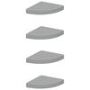 vidaXL hj&oslash;rnehylder 4 stk. 25x25x3,8 cm MDF gr&aring;