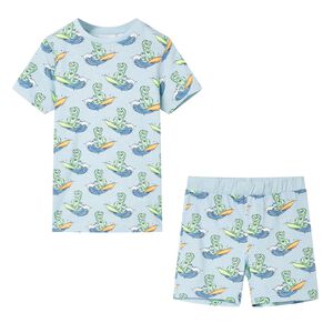 Pyjamas til b&oslash;rn str. 104 korte &aelig;rmer lysebl&aring;