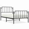 vidaXL sengeramme med sengegavl og fodg&aelig;rde 100x200 cm metal sort