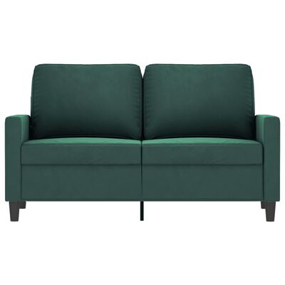 vidaXL 2-personers sofa 120 cm fløjl mørkegrøn