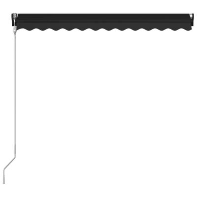 vidaXL foldemarkise med vindsensor og LED 300 x 250 cm antracitgrå