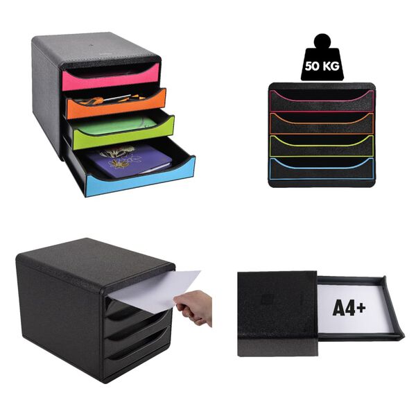 Exacompta Big-Box skuffekabinet med 4 skuffer 1928 Climate Neutral