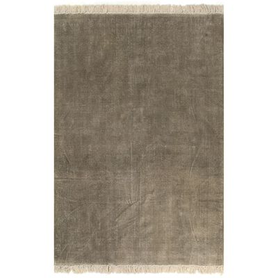vidaXL kilim-tæppe bomuld 160 x 230 cm gråbrun