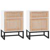 vidaXL sengeborde 2 stk. 40x30x55,5 cm konstrueret tr&aelig; og jern hvid