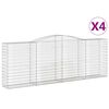 vidaXL buede gabionkurve 4 stk. 400x50x140/160 cm galvaniseret jern