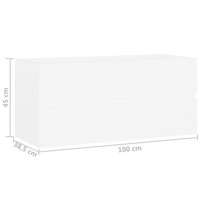 vidaXL vaskeskab 100x38,5x45 cm spånplade hvid